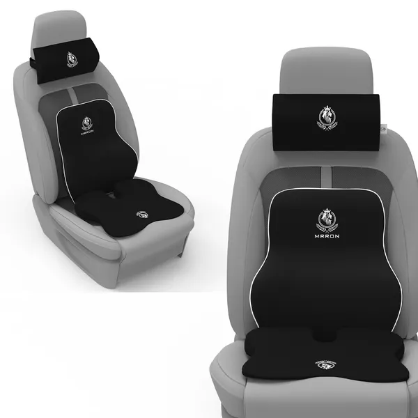 MRRON_Memory_Foam_Car_Seat_Cushion_Combo_–_Backrest,_Seat_Cushion_&_Neckrest_for_Tailbone,_Sciatica_&_Back_Pain_Relief_–_Orthopedic_Support_for_Driving,_Office_Chair.