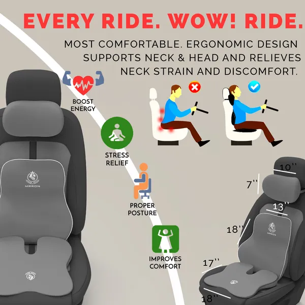 MRRON_Memory_Foam_Car_Seat_Cushion_Combo_–_Backrest,_Seat_Cushion_&_Neckrest_for_Tailbone,_Sciatica_&_Back_Pain_Relief_–_Orthopedic_Support_for_Driving,_Office_Chair.