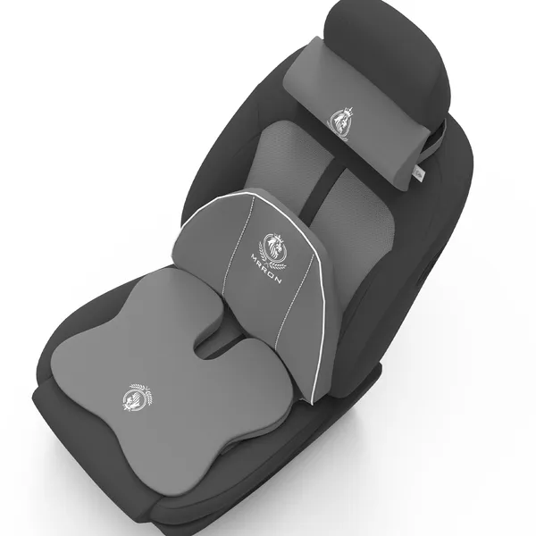 MRRON_Memory_Foam_Car_Seat_Cushion_Combo_–_Backrest,_Seat_Cushion_&_Neckrest_for_Tailbone,_Sciatica_&_Back_Pain_Relief_–_Orthopedic_Support_for_Driving,_Office_Chair.