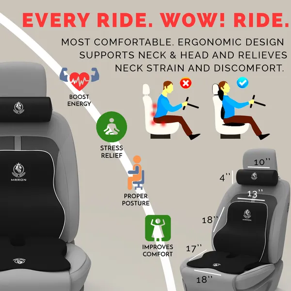 MRRON_Memory_Foam_Car_Seat_Cushion_Combo_–_Backrest,_Seat_Cushion_&_Neckrest_for_Tailbone,_Sciatica_&_Back_Pain_Relief_–_Orthopedic_Support_for_Driving,_Office_Chair.