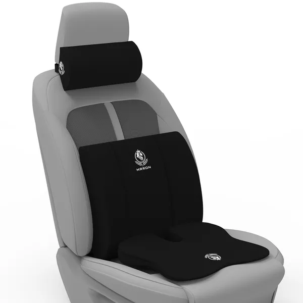 MRRON_Memory_Foam_Car_Seat_Cushion_Combo_–_Backrest,_Seat_Cushion_&_Neckrest_for_Tailbone,_Sciatica_&_Back_Pain_Relief_–_Orthopedic_Support_for_Driving,_Office_Chair.