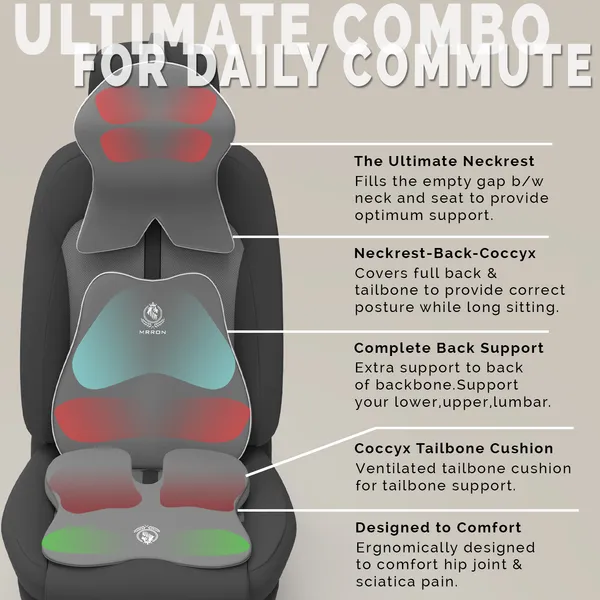 MRRON_Memory_Foam_Car_Seat_Cushion_Combo_–_Backrest,_Seat_Cushion_&_Neckrest_for_Tailbone,_Sciatica_&_Back_Pain_Relief_–_Orthopedic_Support_for_Driving,_Office_Chair.
