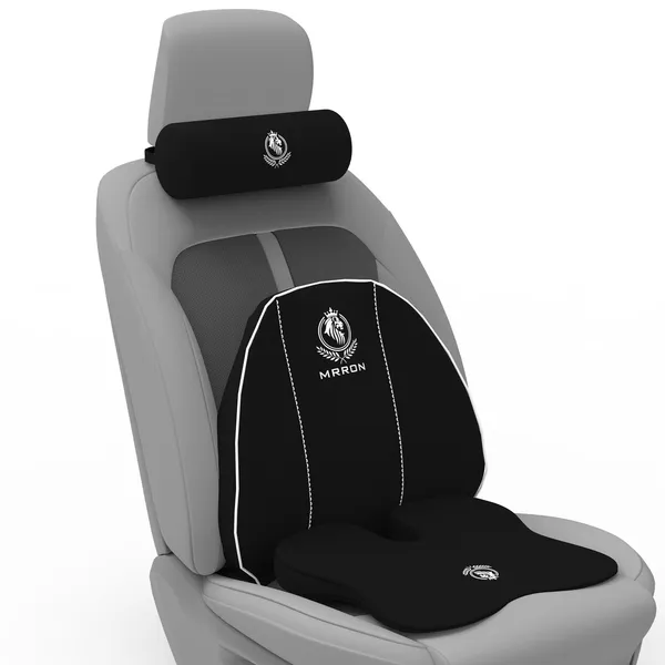 MRRON_Memory_Foam_Car_Seat_Cushion_Combo_–_Backrest,_Seat_Cushion_&_Neckrest_for_Tailbone,_Sciatica_&_Back_Pain_Relief_–_Orthopedic_Support_for_Driving,_Office_Chair.
