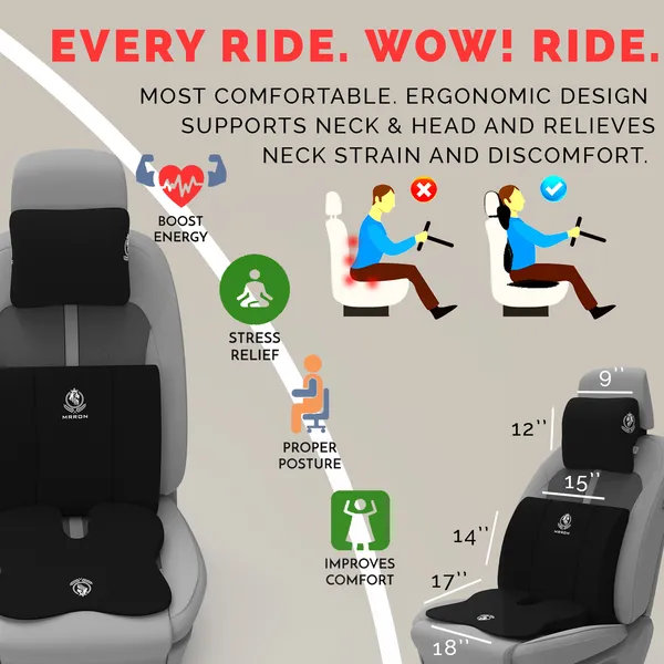MRRON_Memory_Foam_Car_Seat_Cushion_Combo_–_Backrest,_Seat_Cushion_&_Neckrest_for_Tailbone,_Sciatica_&_Back_Pain_Relief_–_Orthopedic_Support_for_Driving,_Office_Chair.