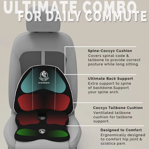 MRRON_Memory_Foam_Car_Seat_Cushion_Combo_–_Backrest,_Seat_Cushion_&_Neckrest_for_Tailbone,_Sciatica_&_Back_Pain_Relief_–_Orthopedic_Support_for_Driving,_Office_Chair.
