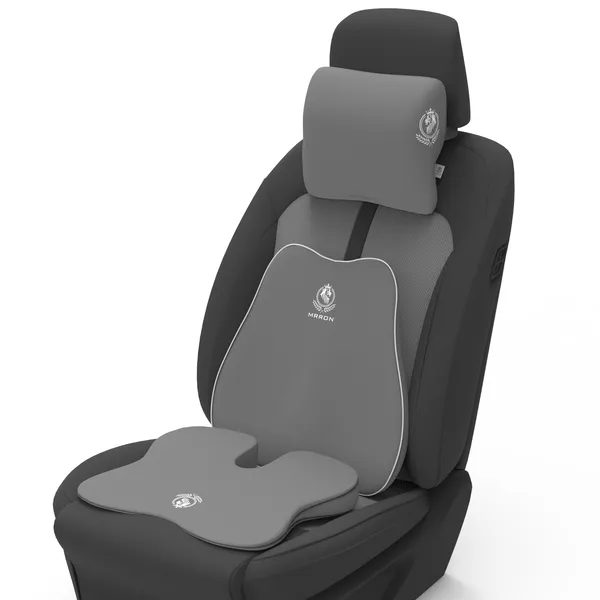 MRRON_Memory_Foam_Car_Seat_Cushion_Combo_–_Backrest,_Seat_Cushion_&_Neckrest_for_Tailbone,_Sciatica_&_Back_Pain_Relief_–_Orthopedic_Support_for_Driving,_Office_Chair.