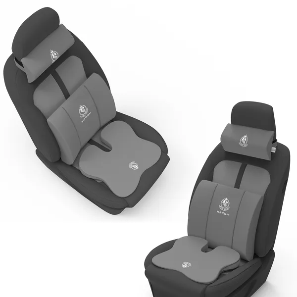 MRRON_Memory_Foam_Car_Seat_Cushion_Combo_–_Backrest,_Seat_Cushion_&_Neckrest_for_Tailbone,_Sciatica_&_Back_Pain_Relief_–_Orthopedic_Support_for_Driving,_Office_Chair.