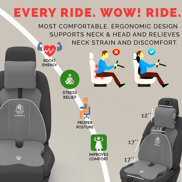 MRRON_Memory_Foam_Car_Seat_Cushion_Combo_–_Backrest,_Seat_Cushion_&_Neckrest_for_Tailbone,_Sciatica_&_Back_Pain_Relief_–_Orthopedic_Support_for_Driving,_Office_Chair.