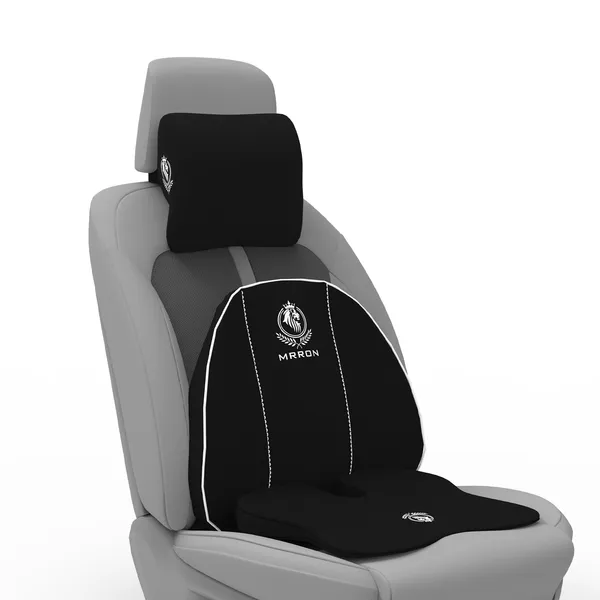 MRRON_Memory_Foam_Car_Seat_Cushion_Combo_–_Backrest,_Seat_Cushion_&_Neckrest_for_Tailbone,_Sciatica_&_Back_Pain_Relief_–_Orthopedic_Support_for_Driving,_Office_Chair.