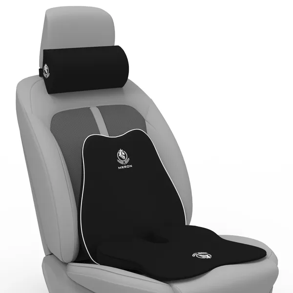 MRRON_Memory_Foam_Car_Seat_Cushion_Combo_–_Backrest,_Seat_Cushion_&_Neckrest_for_Tailbone,_Sciatica_&_Back_Pain_Relief_–_Orthopedic_Support_for_Driving,_Office_Chair.