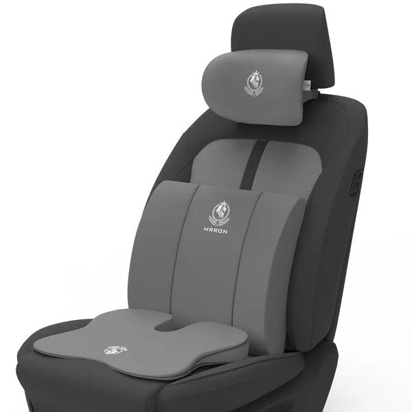 MRRON_Memory_Foam_Car_Seat_Cushion_Combo_–_Backrest,_Seat_Cushion_&_Neckrest_for_Tailbone,_Sciatica_&_Back_Pain_Relief_–_Orthopedic_Support_for_Driving,_Office_Chair.