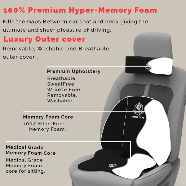 MRRON_Memory_Foam_Car_Seat_Cushion_Combo_–_Backrest,_Seat_Cushion_&_Neckrest_for_Tailbone,_Sciatica_&_Back_Pain_Relief_–_Orthopedic_Support_for_Driving,_Office_Chair.