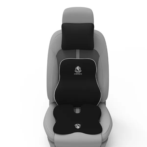 MRRON_Memory_Foam_Car_Seat_Cushion_Combo_–_Backrest,_Seat_Cushion_&_Neckrest_for_Tailbone,_Sciatica_&_Back_Pain_Relief_–_Orthopedic_Support_for_Driving,_Office_Chair.
