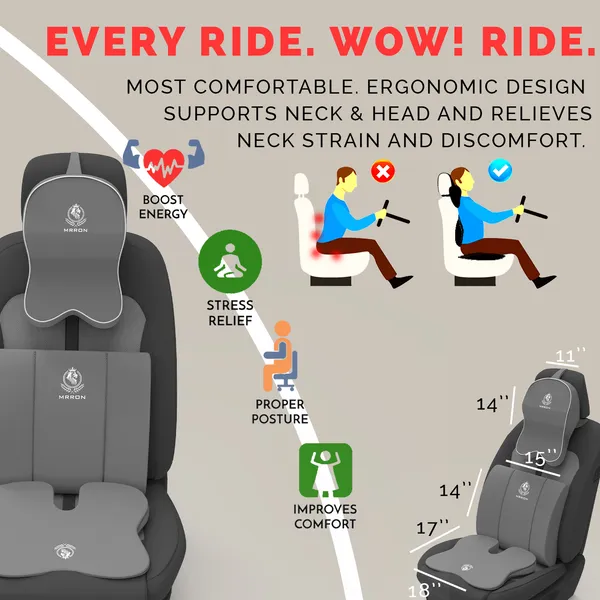 MRRON_Memory_Foam_Car_Seat_Cushion_Combo_–_Backrest,_Seat_Cushion_&_Neckrest_for_Tailbone,_Sciatica_&_Back_Pain_Relief_–_Orthopedic_Support_for_Driving,_Office_Chair.