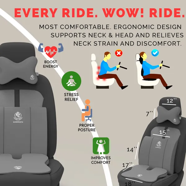MRRON_Memory_Foam_Car_Seat_Cushion_Combo_–_Backrest,_Seat_Cushion_&_Neckrest_for_Tailbone,_Sciatica_&_Back_Pain_Relief_–_Orthopedic_Support_for_Driving,_Office_Chair.