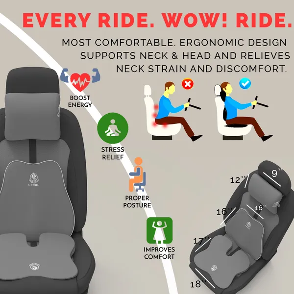 MRRON_Memory_Foam_Car_Seat_Cushion_Combo_–_Backrest,_Seat_Cushion_&_Neckrest_for_Tailbone,_Sciatica_&_Back_Pain_Relief_–_Orthopedic_Support_for_Driving,_Office_Chair.
