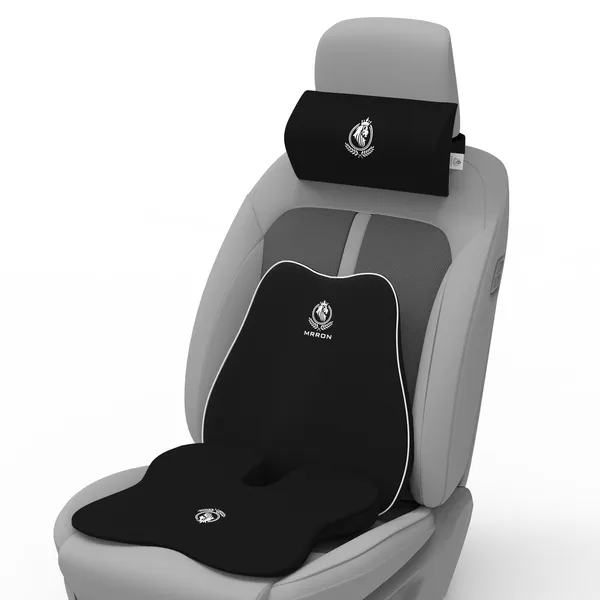 MRRON_Memory_Foam_Car_Seat_Cushion_Combo_–_Backrest,_Seat_Cushion_&_Neckrest_for_Tailbone,_Sciatica_&_Back_Pain_Relief_–_Orthopedic_Support_for_Driving,_Office_Chair.