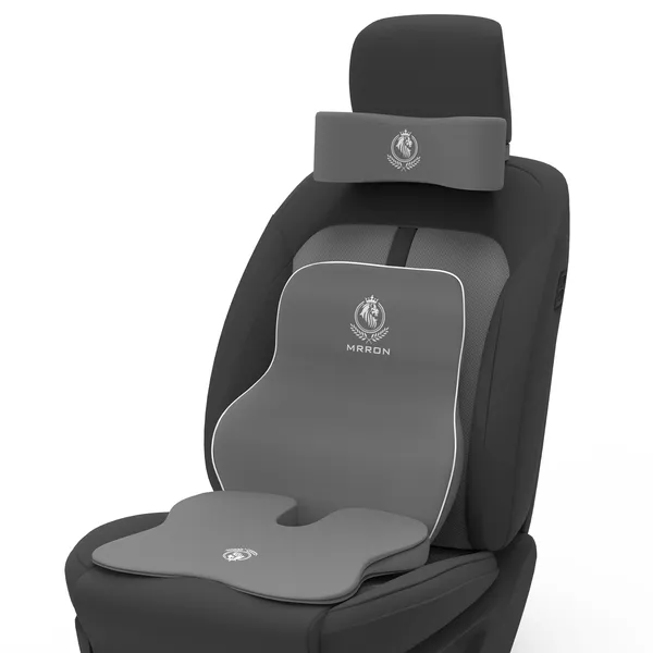 MRRON_Memory_Foam_Car_Seat_Cushion_Combo_–_Backrest,_Seat_Cushion_&_Neckrest_for_Tailbone,_Sciatica_&_Back_Pain_Relief_–_Orthopedic_Support_for_Driving,_Office_Chair.