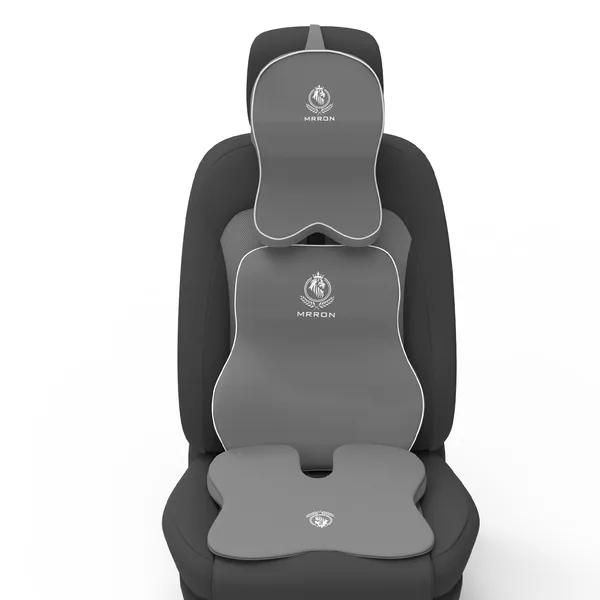 MRRON_Memory_Foam_Car_Seat_Cushion_Combo_–_Backrest,_Seat_Cushion_&_Neckrest_for_Tailbone,_Sciatica_&_Back_Pain_Relief_–_Orthopedic_Support_for_Driving,_Office_Chair.