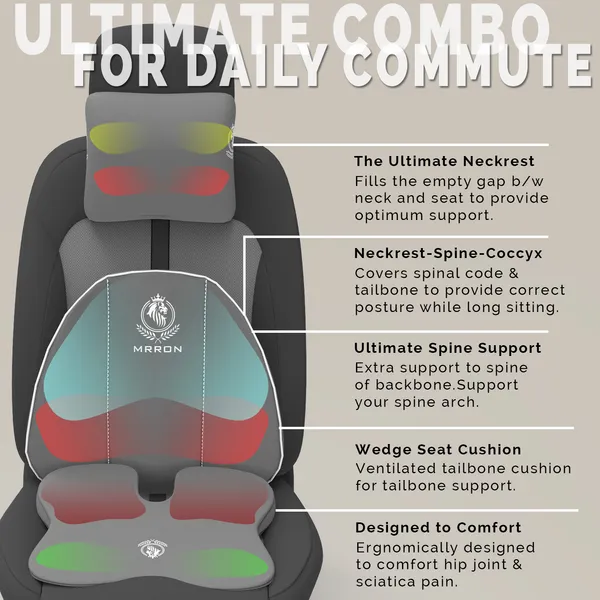 MRRON_Memory_Foam_Car_Seat_Cushion_Combo_–_Backrest,_Seat_Cushion_&_Neckrest_for_Tailbone,_Sciatica_&_Back_Pain_Relief_–_Orthopedic_Support_for_Driving,_Office_Chair.
