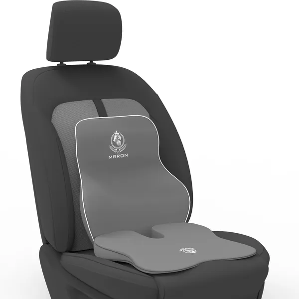 MRRON_Memory_Foam_Car_Seat_Cushion_Combo_–_Backrest,_Seat_Cushion_&_Neckrest_for_Tailbone,_Sciatica_&_Back_Pain_Relief_–_Orthopedic_Support_for_Driving,_Office_Chair.
