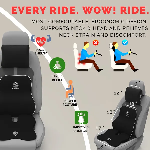 MRRON_Memory_Foam_Car_Seat_Cushion_Combo_–_Backrest,_Seat_Cushion_&_Neckrest_for_Tailbone,_Sciatica_&_Back_Pain_Relief_–_Orthopedic_Support_for_Driving,_Office_Chair.