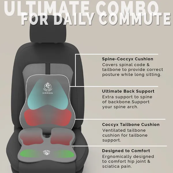 MRRON_Memory_Foam_Car_Seat_Cushion_Combo_–_Backrest,_Seat_Cushion_&_Neckrest_for_Tailbone,_Sciatica_&_Back_Pain_Relief_–_Orthopedic_Support_for_Driving,_Office_Chair.