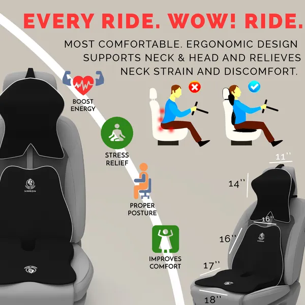 MRRON_Memory_Foam_Car_Seat_Cushion_Combo_–_Backrest,_Seat_Cushion_&_Neckrest_for_Tailbone,_Sciatica_&_Back_Pain_Relief_–_Orthopedic_Support_for_Driving,_Office_Chair.