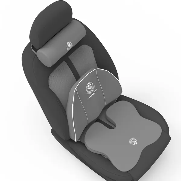 MRRON_Memory_Foam_Car_Seat_Cushion_Combo_–_Backrest,_Seat_Cushion_&_Neckrest_for_Tailbone,_Sciatica_&_Back_Pain_Relief_–_Orthopedic_Support_for_Driving,_Office_Chair.