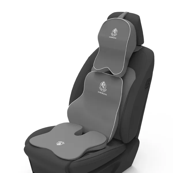 MRRON_Memory_Foam_Car_Seat_Cushion_Combo_–_Backrest,_Seat_Cushion_&_Neckrest_for_Tailbone,_Sciatica_&_Back_Pain_Relief_–_Orthopedic_Support_for_Driving,_Office_Chair.