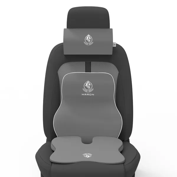 MRRON_Memory_Foam_Car_Seat_Cushion_Combo_–_Backrest,_Seat_Cushion_&_Neckrest_for_Tailbone,_Sciatica_&_Back_Pain_Relief_–_Orthopedic_Support_for_Driving,_Office_Chair.