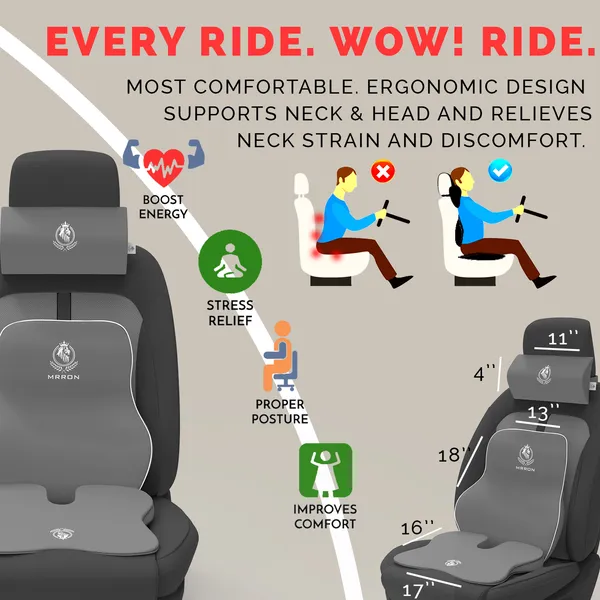 MRRON_Memory_Foam_Car_Seat_Cushion_Combo_–_Backrest,_Seat_Cushion_&_Neckrest_for_Tailbone,_Sciatica_&_Back_Pain_Relief_–_Orthopedic_Support_for_Driving,_Office_Chair.