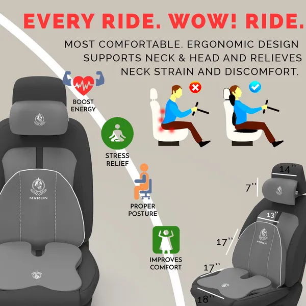 MRRON_Memory_Foam_Car_Seat_Cushion_Combo_–_Backrest,_Seat_Cushion_&_Neckrest_for_Tailbone,_Sciatica_&_Back_Pain_Relief_–_Orthopedic_Support_for_Driving,_Office_Chair.