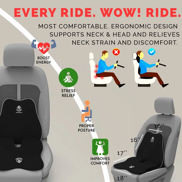 MRRON_Memory_Foam_Car_Seat_Cushion_Combo_–_Backrest,_Seat_Cushion_&_for_Tailbone,_Sciatica_&_Back_Pain_Relief_–_Orthopedic_Support_for_Driving,_Office_Chair.
