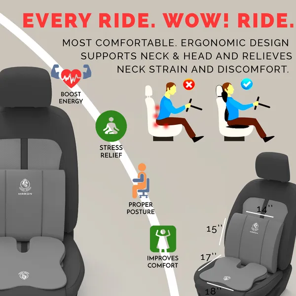 MRRON_Memory_Foam_Car_Seat_Cushion_Combo_–_Backrest,_Seat_Cushion_for_Tailbone,_Sciatica_&_Back_Pain_Relief_–_Orthopedic_Support_for_Driving,_Office_Chair.
