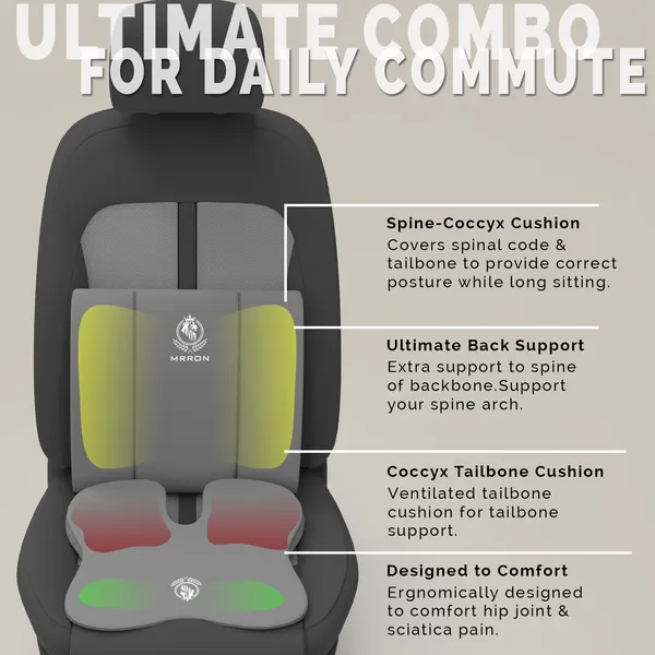 MRRON_Memory_Foam_Car_Seat_Cushion_Combo_–_Backrest,_Seat_Cushion_for_Tailbone,_Sciatica_&_Back_Pain_Relief_–_Orthopedic_Support_for_Driving,_Office_Chair.