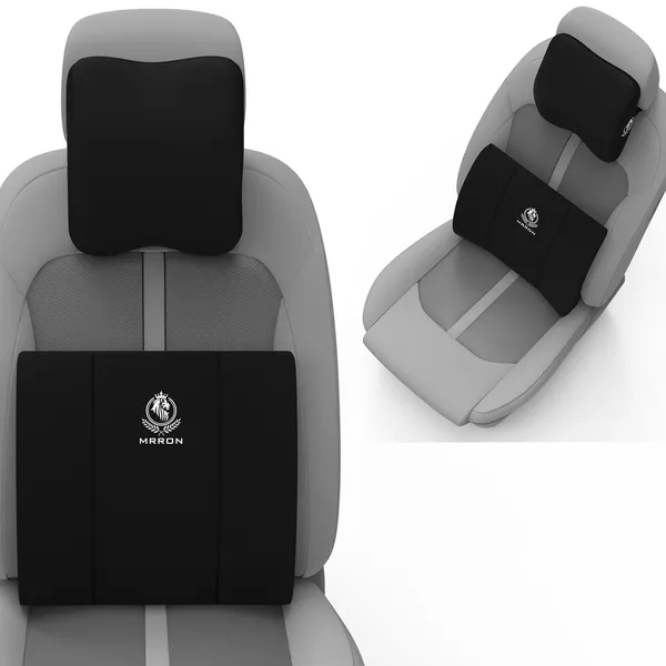 MRRON_Neckpro_Lumber_Spine_Back_Support_Neck_Rest_for_Chair_&_Car_Seat,_Orthopaedic_Lumbar_Support_Memory_Foam_Backrest_Cushion_Designed_for_Back_Pain_Relief_Pillow_for_Comfortable_Sitting