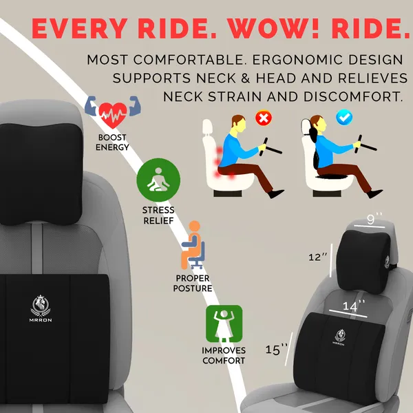 MRRON_Neckpro_Lumber_Spine_Back_Support_Neck_Rest_for_Chair_&_Car_Seat,_Orthopaedic_Lumbar_Support_Memory_Foam_Backrest_Cushion_Designed_for_Back_Pain_Relief_Pillow_for_Comfortable_Sitting