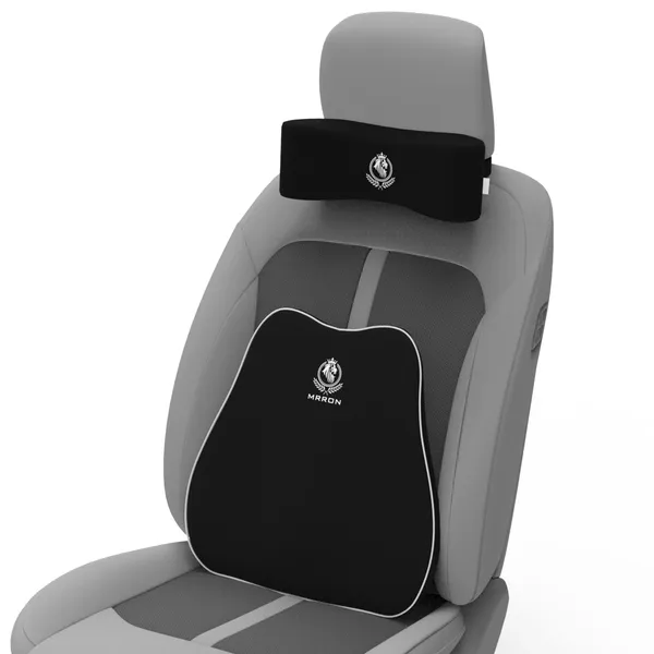 MRRON_Back_Support_Neck_Rest_for_Chair_&_Car_Seat,_Orthopaedic_Lumbar_Support_Memory_Foam_Backrest_Cushion_Designed_for_Back_Pain_Relief_Pillow_for_Comfortable_Sitting