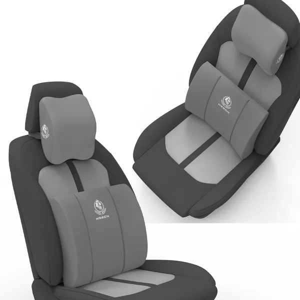 MRRON_Neckpro_Lumber_Spine_Back_Support_Neck_Rest_for_Chair_&_Car_Seat,_Orthopaedic_Lumbar_Support_Memory_Foam_Backrest_Cushion_Designed_for_Back_Pain_Relief_Pillow_for_Comfortable_Sitting