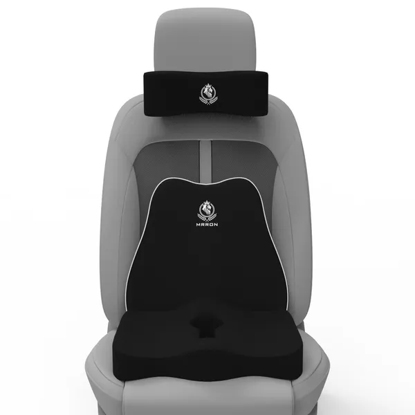 MRRON_Memory_Foam_Car_Seat_Cushion_Set_�_Lumbar_Back_Support,_Coccyx_Seat_Pad_&_Neck_Pillow_�_Ergonomic_Pain_Relief_for_Back,_Tailbone,_Sciatica_�_Ideal_for_Driving,_Office_&_Travel.
