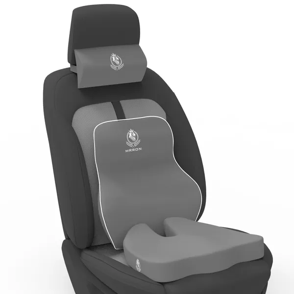 MRRON_Memory_Foam_Car_Seat_Cushion_Set_�_Lumbar_Back_Support,_Coccyx_Seat_Pad_&_Neck_Pillow_�_Ergonomic_Pain_Relief_for_Back,_Tailbone,_Sciatica_�_Ideal_for_Driving,_Office_&_Travel.
