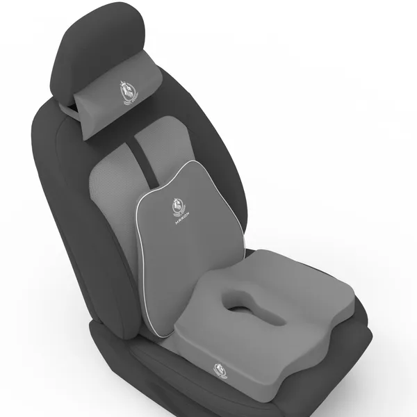 MRRON_Memory_Foam_Car_Seat_Cushion_Set_�_Lumbar_Back_Support,_Coccyx_Seat_Pad_&_Neck_Pillow_�_Ergonomic_Pain_Relief_for_Back,_Tailbone,_Sciatica_�_Ideal_for_Driving,_Office_&_Travel.