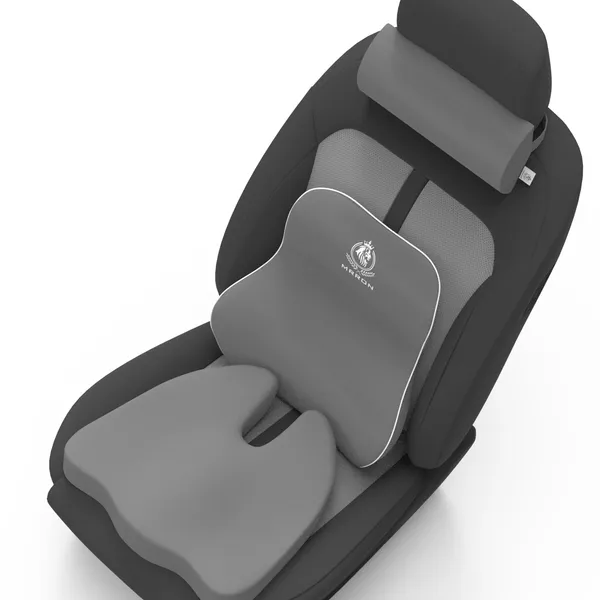 MRRON_Memory_Foam_Car_Seat_Cushion_Set_�_Lumbar_Back_Support,_Coccyx_Seat_Pad_&_Neck_Pillow_�_Ergonomic_Pain_Relief_for_Back,_Tailbone,_Sciatica_�_Ideal_for_Driving,_Office_&_Travel.