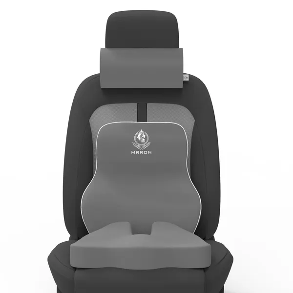 MRRON_Memory_Foam_Car_Seat_Cushion_Set_�_Lumbar_Back_Support,_Coccyx_Seat_Pad_&_Neck_Pillow_�_Ergonomic_Pain_Relief_for_Back,_Tailbone,_Sciatica_�_Ideal_for_Driving,_Office_&_Travel.