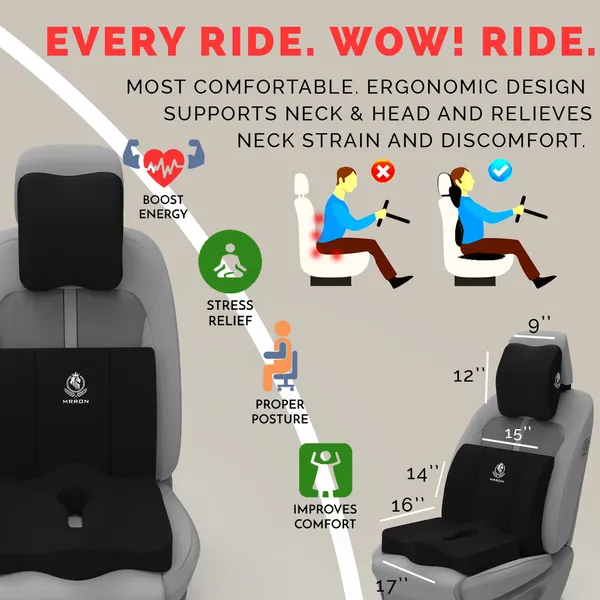 MRRON_Neckpro_Neckrest_Lumber_Back_Support_or_Coccyx_Orthopaedic_Cushion_for_Long_Sitting_Universal_fit_with_Ergonomic_Design_Made_by_High_Density_Memory_Foam_Used_for_Car_or_Office_Chairs.