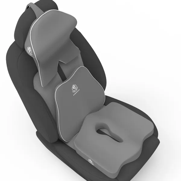 MRRON_Memory_Foam_Car_Seat_Cushion_Set_�_Lumbar_Back_Support,_Coccyx_Seat_Pad_&_Neck_Pillow_�_Ergonomic_Pain_Relief_for_Back,_Tailbone,_Sciatica_�_Ideal_for_Driving,_Office_&_Travel.