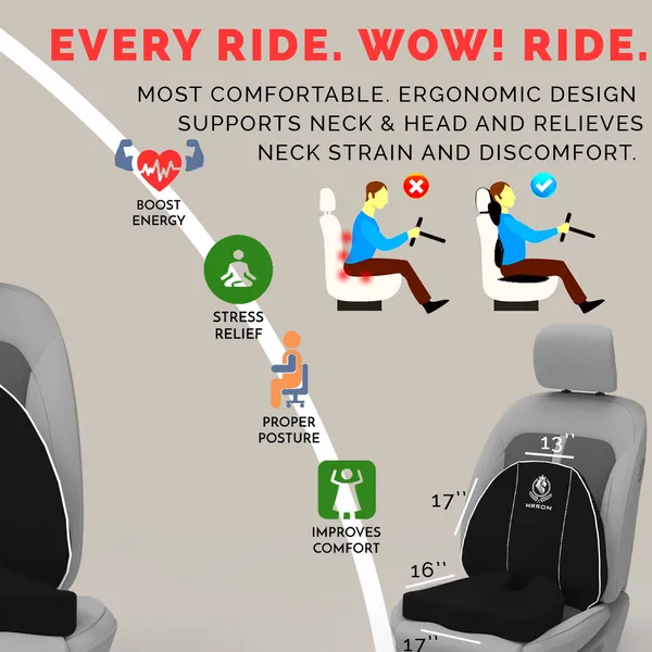 MRRON_Car_Seat_Cushion_�_2-Piece_Set_with_Back_Support_&_Coccyx_Cushion_�_Orthopedic_Support_for_Back,_Tailbone,_Sciatica_Pain_�_Ergonomic_Comfort_for_Car,_Office,_or_Home_Chair