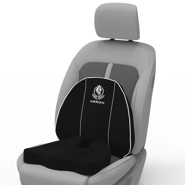MRRON_Car_Seat_Cushion_�_2-Piece_Set_with_Back_Support_&_Coccyx_Cushion_�_Orthopedic_Support_for_Back,_Tailbone,_Sciatica_Pain_�_Ergonomic_Comfort_for_Car,_Office,_or_Home_Chair