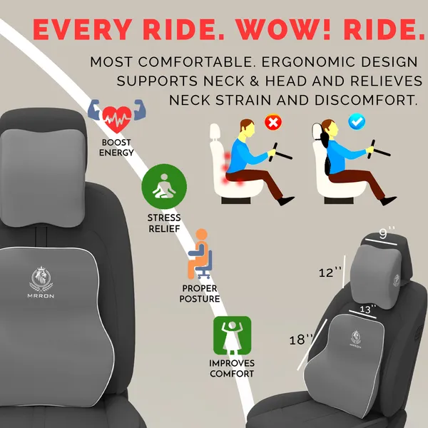 MRRON_Neckpro_Exemhlar_Spine_Back_Support_Neck_Rest_for_Chair_&_Car_Seat,_Orthopaedic_Lumbar_Support_Memory_Foam_Backrest_Cushion_Designed_for_Back_Pain_Relief_Pillow_for_Comfortable_Sitting